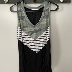 Camo/ Stripe Color Block Tank